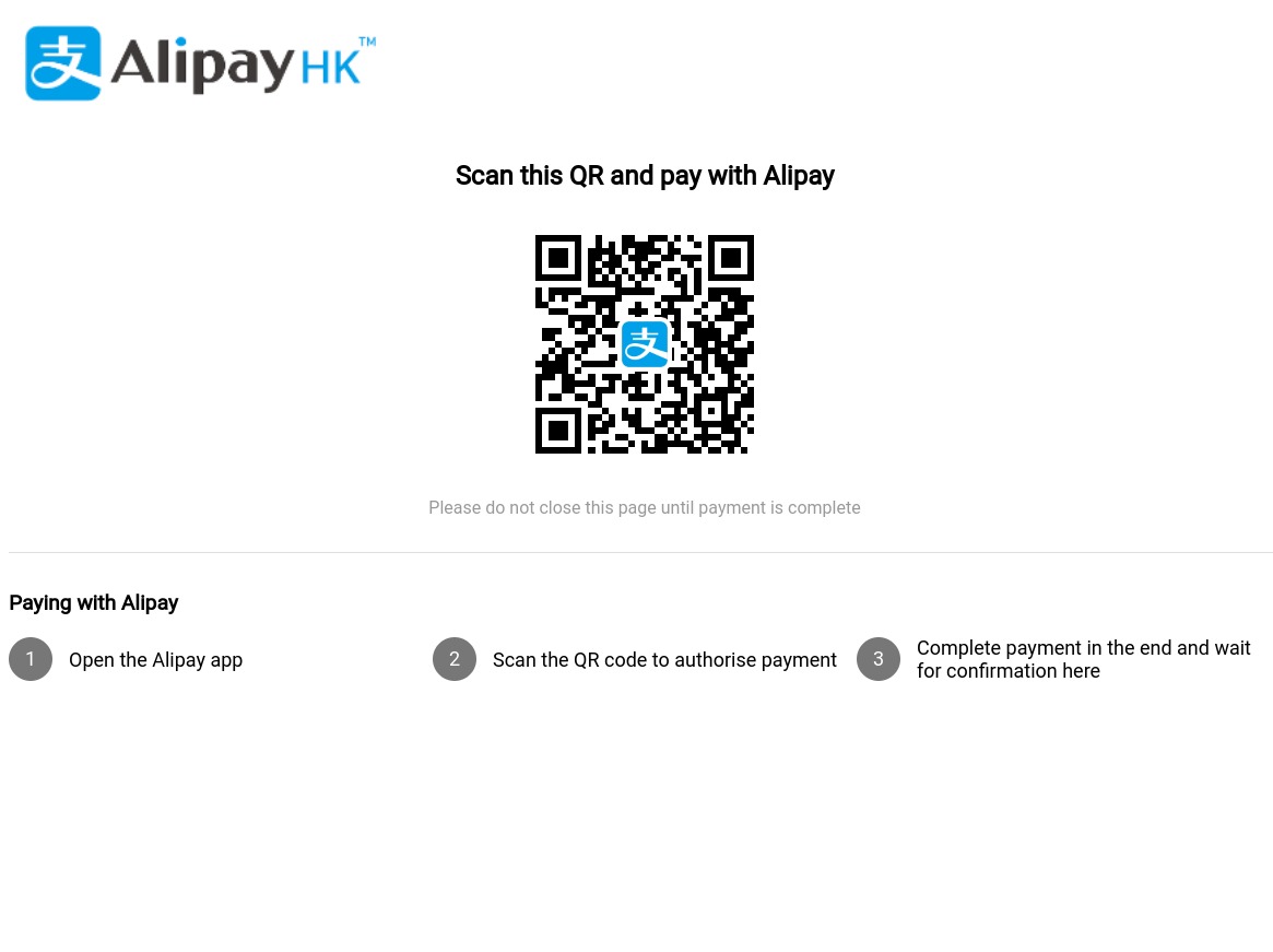 AlipayHK payment